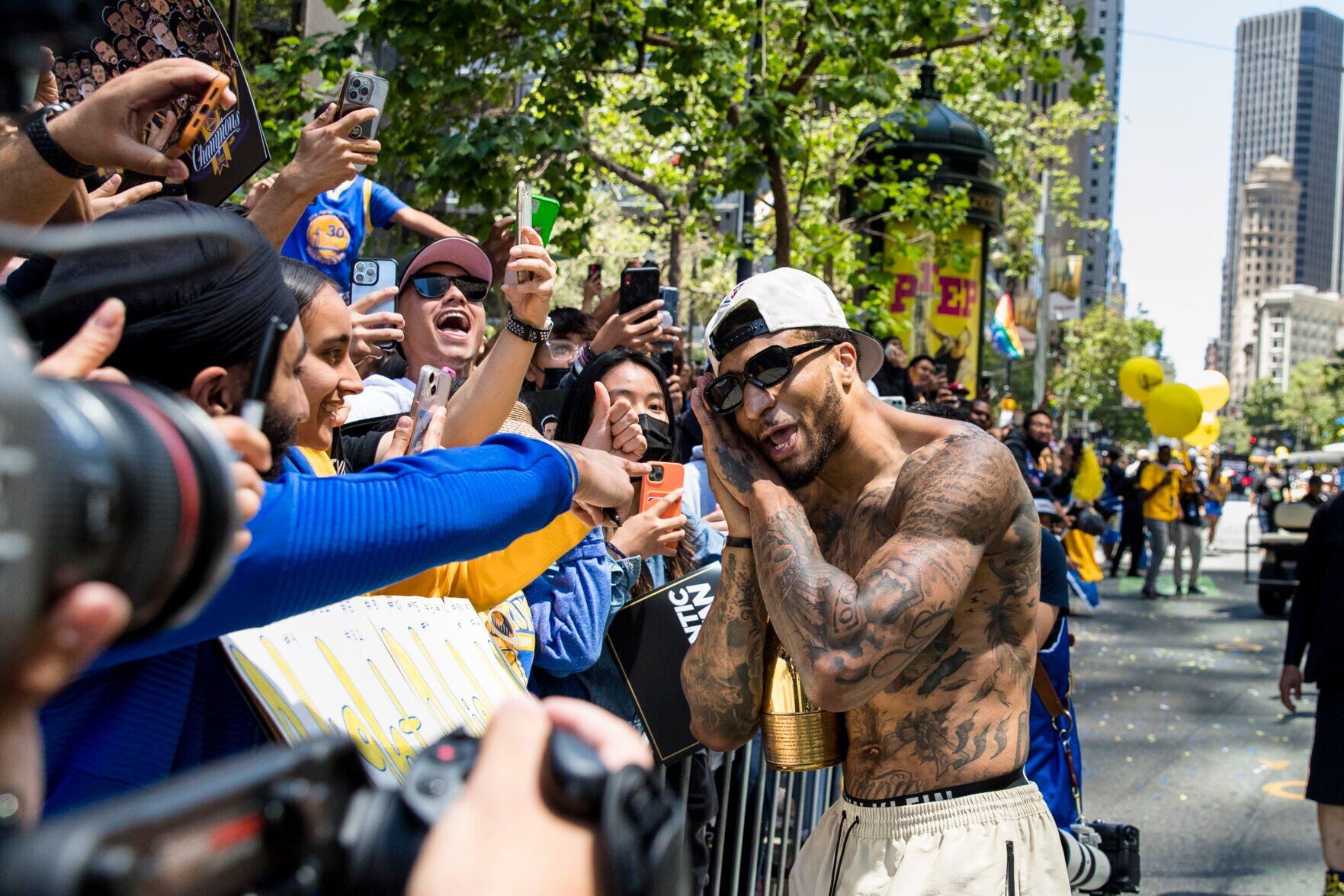 APTOPIX Warriors NBA Championship Parade Basketball